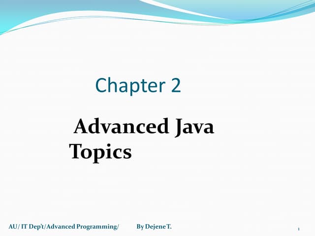 Advanced Java Programming | PPT