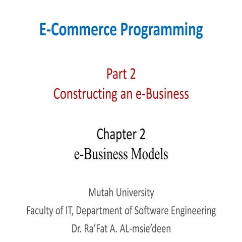 E-Commerce Programming - 