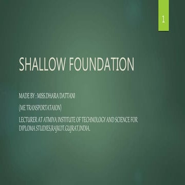SHALLOW FOUNDATION
