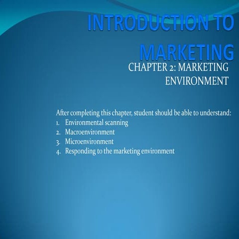 introduction to marketing environmentmkt