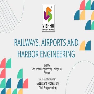 Railways engineeirng harbour engineering | PPTX