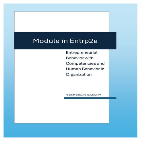 Chapter-2. Module in Entrep 2A. Entrepreneurial  Behavior with  Competencies ...