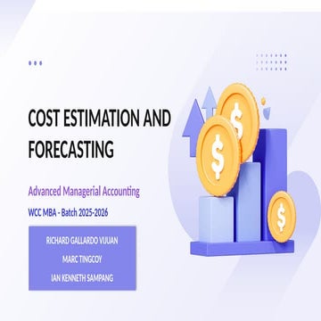 Comprehensive Guide to Cost Estimation and Forecasting in Managerial ...