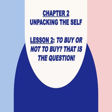 Chapter 2 Lesson 2 Understanding the Self