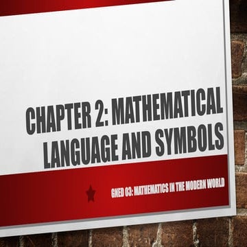 Mathematical Language and Symbols - College Math