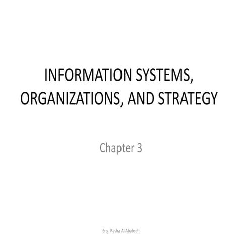 INFORMATION SYSTEMS, ORGANIZATIONS, AND STRATEGY for management information s...