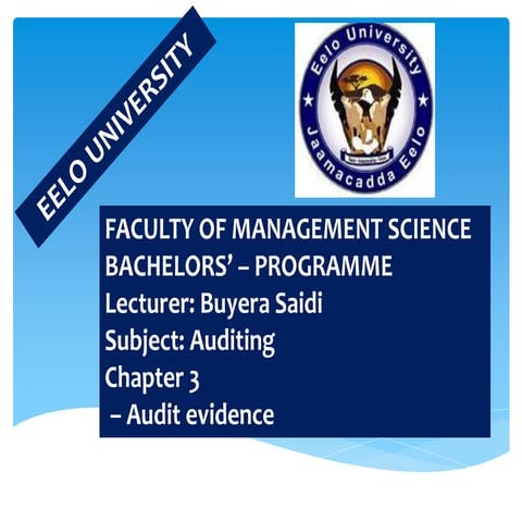 Chapter   3 -Audit evidence