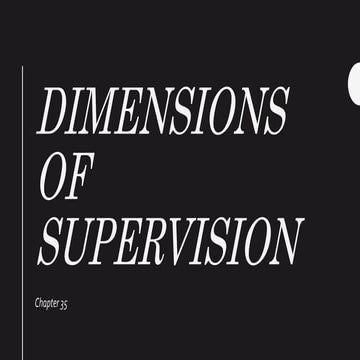 Dimensions of Supervision in Education System