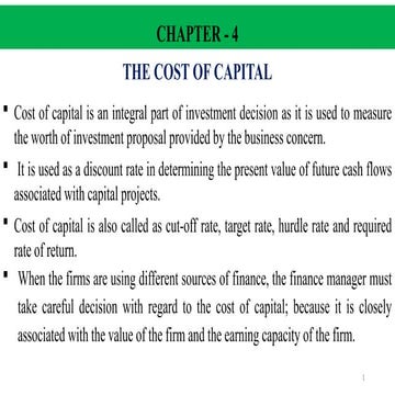CHAPTER - 4 (2) (1).pptx financial cost course about the cost capital integra...