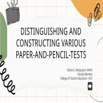 Assessment in learning chapter 5........