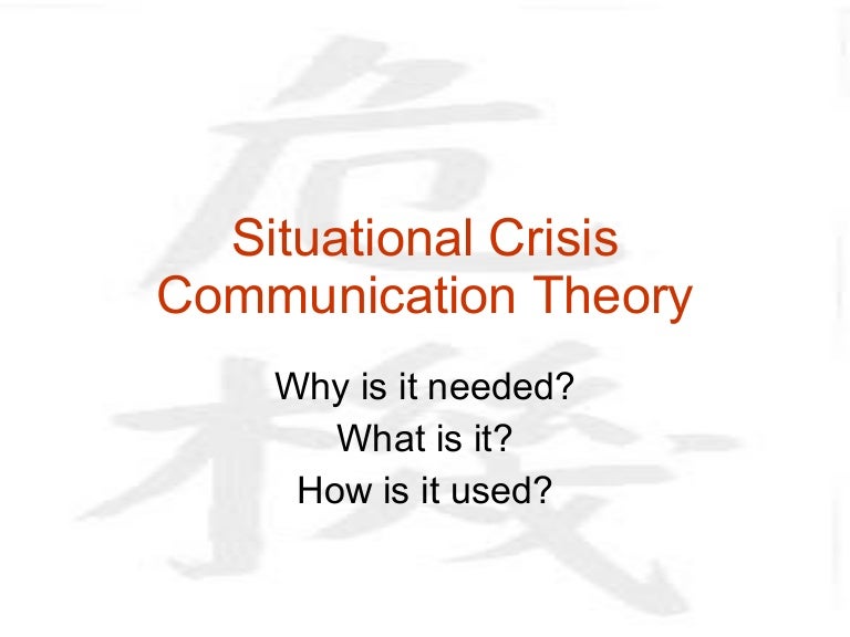 Situational Crisis Communication Theory