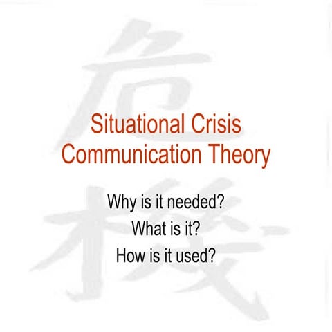 Situational Crisis Communication Theory