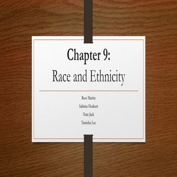 Chapter 9:Race and Ethnicity