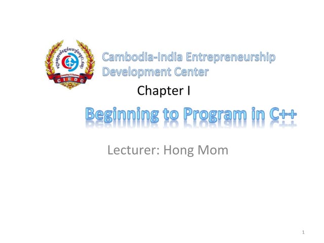 C++ Chapter I