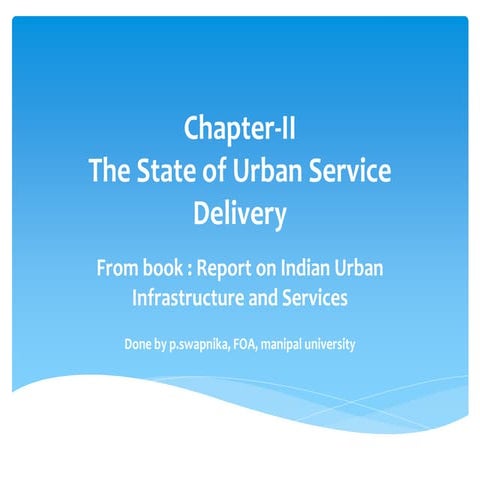 state of urban service delivery in inda