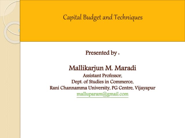 Advantage And Disadvantages Of The Different Capital Budgeting Techni 