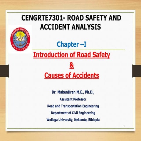 Chapter -I Introduction of Road Safety by Dr.Makendran C