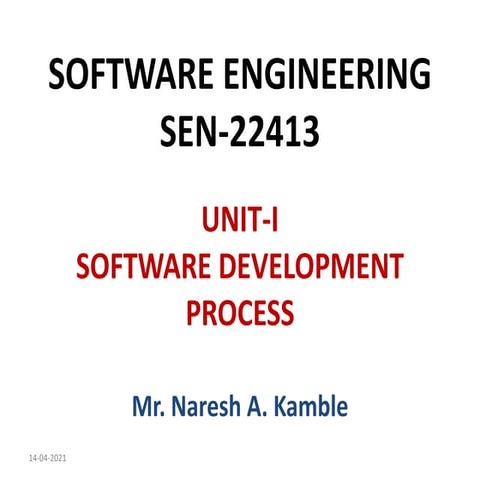 CHAPTER-I SOFTWARE DEVELOPMENT PROCESS.pdf | Operating Systems ...