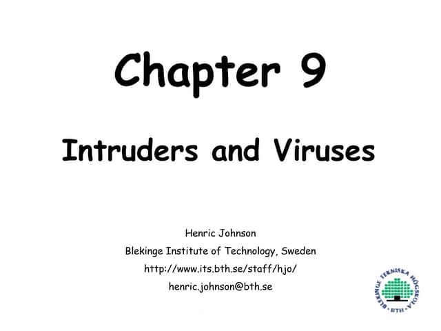 Intruders and Viruses in Network Security NS9