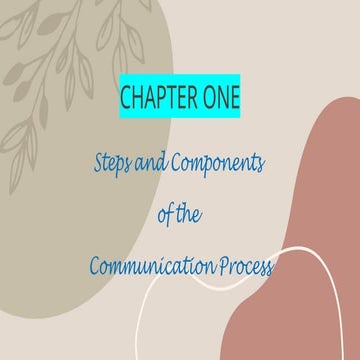 CHAPTER-ONE-DOC, Steps & Components of the Communication Process