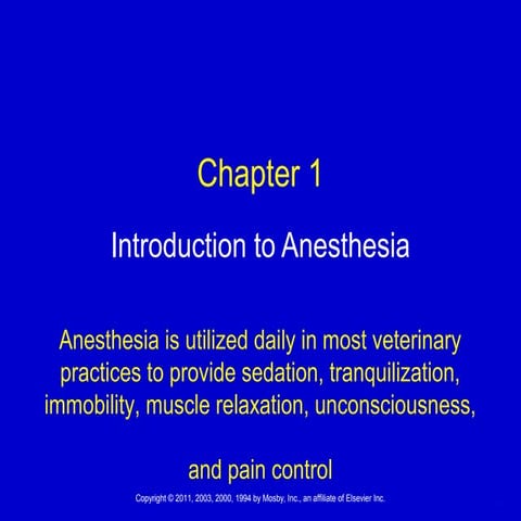 Introduction to Anesthesia