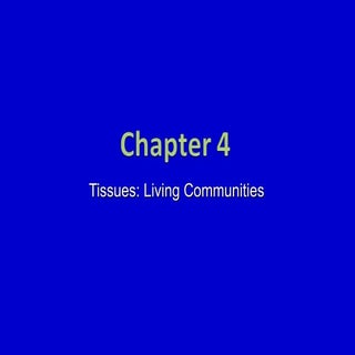 4. Tissues: Living Communities
