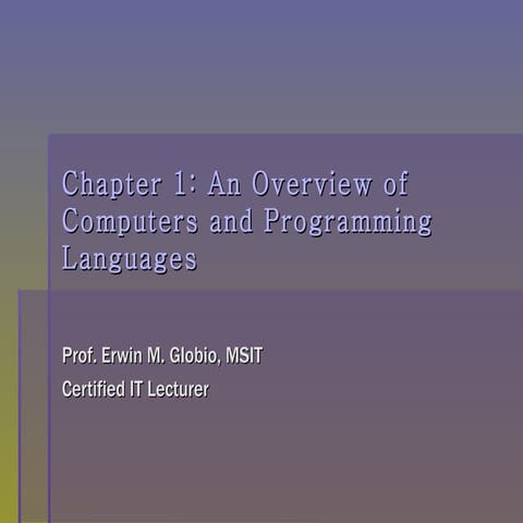 Overview of Programming Languages | PPT