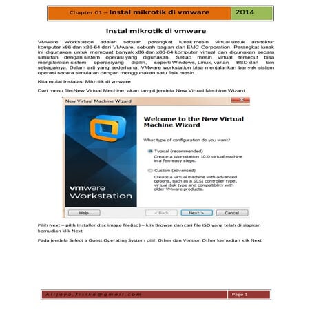 Chapter 01   instal mikrotik di vmware