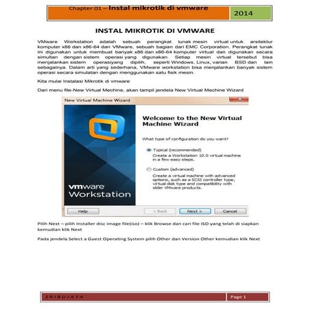 Chapter 01   instal mikrotik di vmware