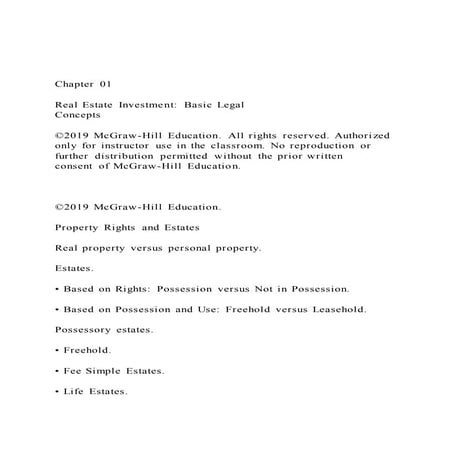 Chapter 01Real Estate Investment Basic Legal Concepts