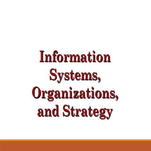 Chapter 3 information systems organizations and strategy | PDF