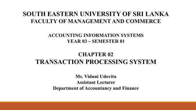 Chapter 02 - Transaction Processing System
