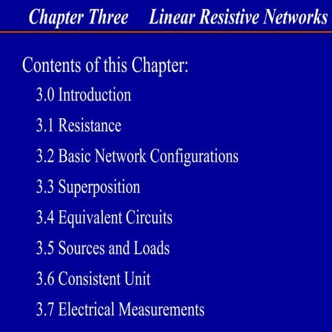 Liner Resistive networks for electrical engineers