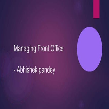 Front office operations