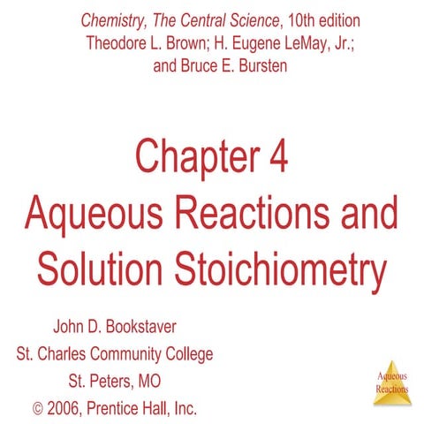 Ch. 4 Aqueous Rxns