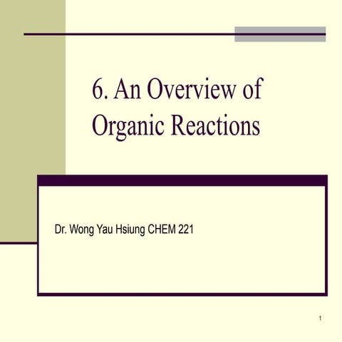 Chapter 05 an overview of organic reactions.