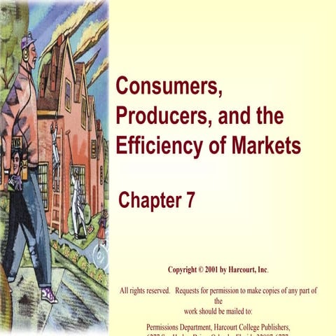 Consumers, Producers and the efficiency of markets