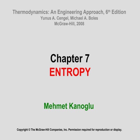 Thermodynamics: An Engineering Approach Chapter No. 07
