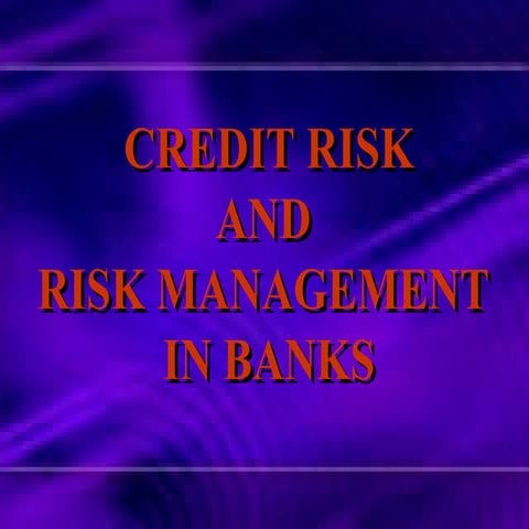 Chapter 08    risk management in banks