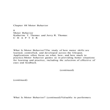 Chapter 08 Motor Behavior8Motor BehaviorKatherine 