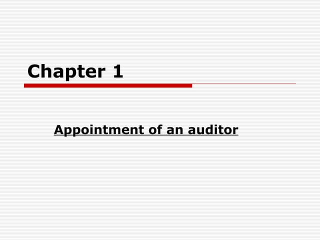 Appointment of Auditor