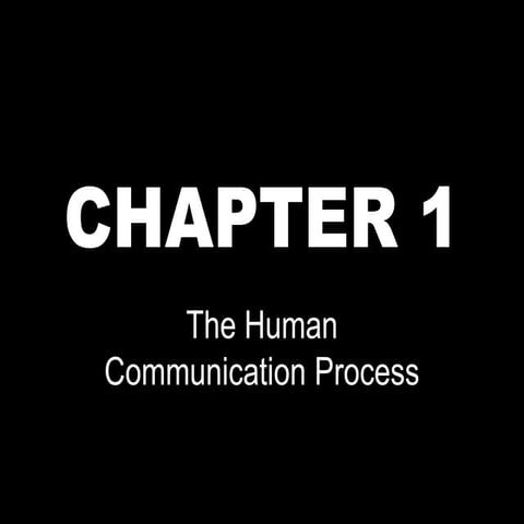 Chapter 1: The Human Communication Process