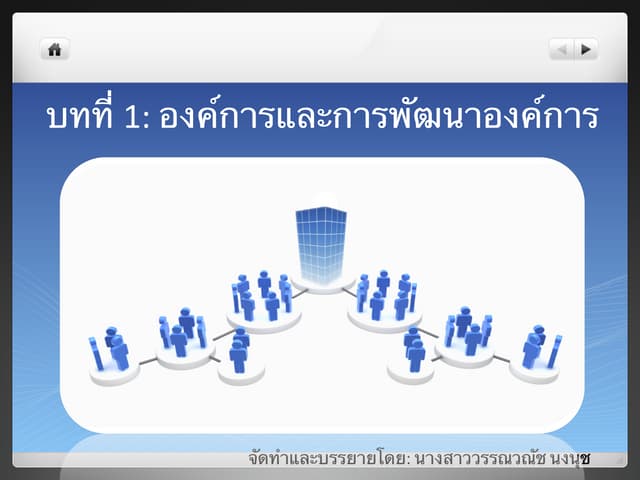 Chapter1 องค์การและการพัฒนาองค์การ