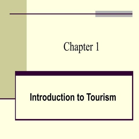 Introduction to Tourism