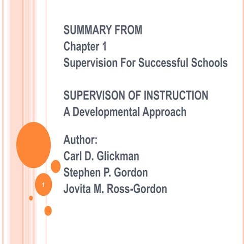 Chapter 1 - Supervisions for successful school