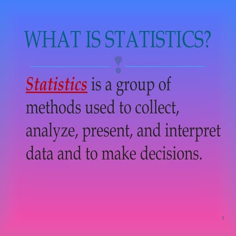 Chapter 1: Statistics