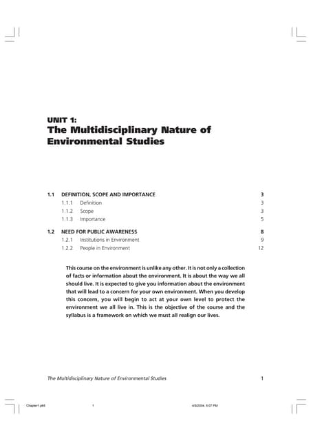 Definition, scope and Importance of environment science | PPT