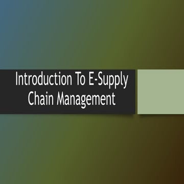 introduction to ESCM