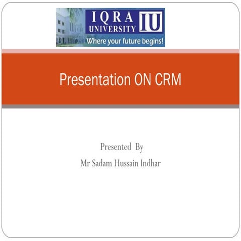 PPT Customers Relationship Management CRM
