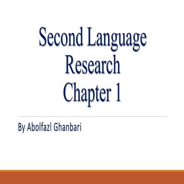 Chapter 1 - Introduction to Research 